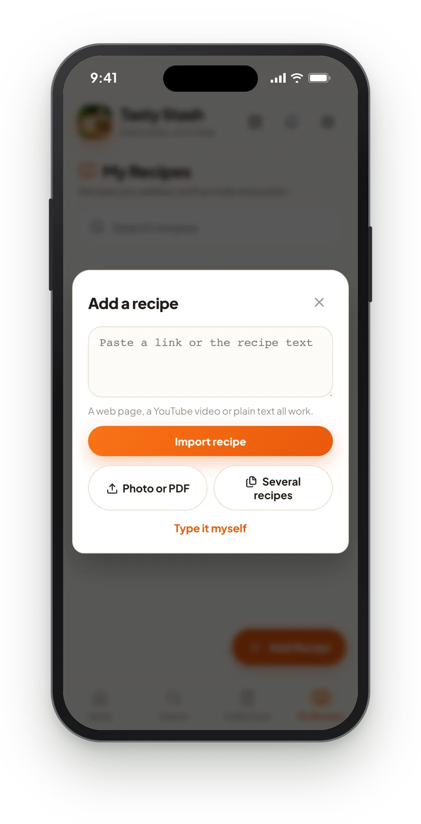 Tasty Stash: Add recipes from anywhere